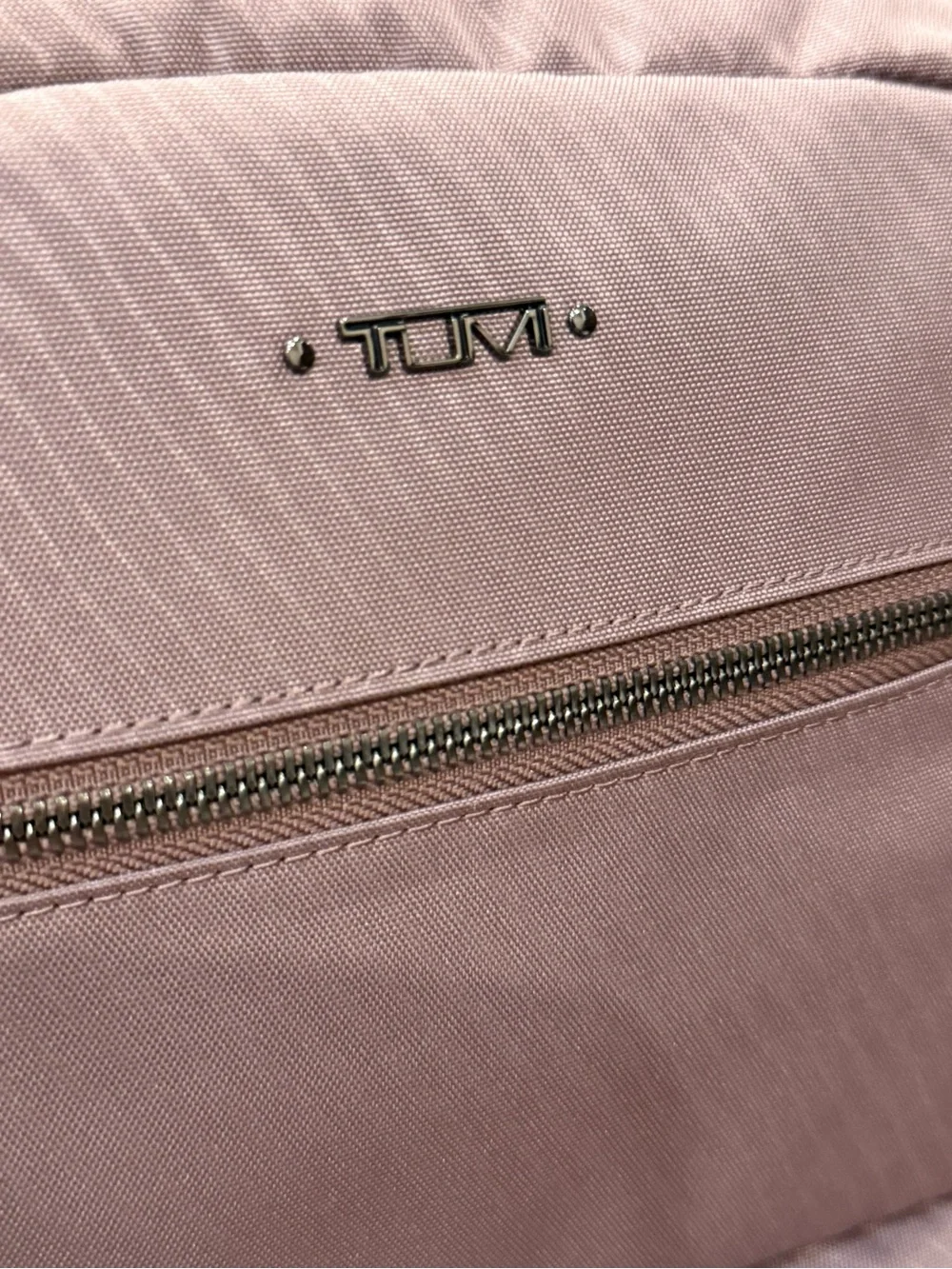 Tumi Mauve Pink Caren Backpack Fits 15” Laptop with multiple components